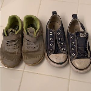 Two pair boys sneakers.